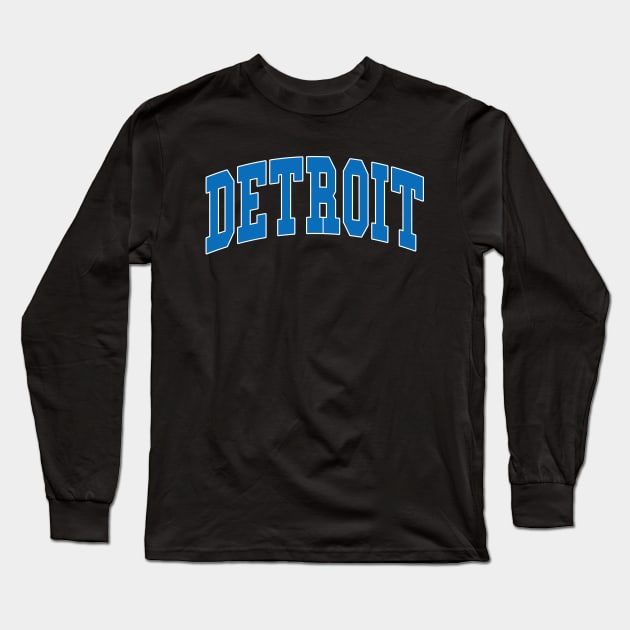 Detroit - college university font letters text word football basketball baseball softball volleyball hockey love fan player christmas birthday gift for men women kids mothers fathers day dad mom vintage retro Long Sleeve T-Shirt by Fanboy04